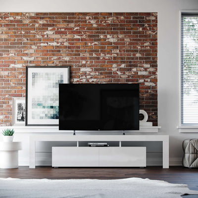 All White Copenhagen TV Stand All White Copenhagen TV Stand - Modern & Contemporary Design | Media Storage Cabinets | Media Console for Flat Screen TV's up to 80 inches | wide and low profile