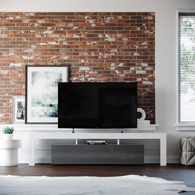 Copenhagen TV Stand - White/Grey for TVs up to 80"