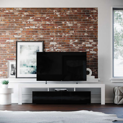 Copenhagen TV Stand - White/Black for TVs up to 80"