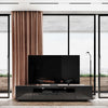 Gloss Gray Samso TV Cabinet lifestyle shot shown highlighting LED lights - Modern & Contemporary Style |