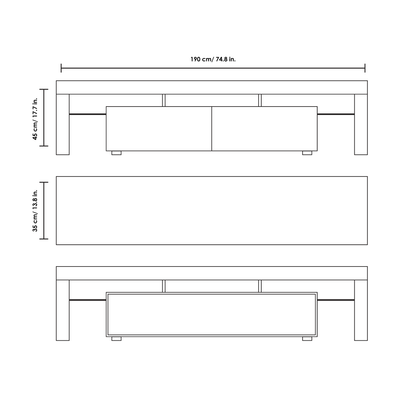 Copenhagen TV Stand - White/Black for TVs up to 80"