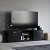 Modern Black TV Cabinet - ROSKILDE gloss black finish media unit