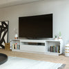 Samso Glass TV Stand - White for TV's up to 85"